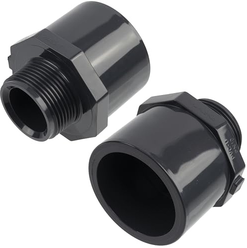 AERZETIX - K36330 - Juego de 2 racores de presión/reductores dobles - para encolar Ø63mm y Ø50mm - rosca macho 1 1/4 - en plástico - PN 10 - conector para tubos