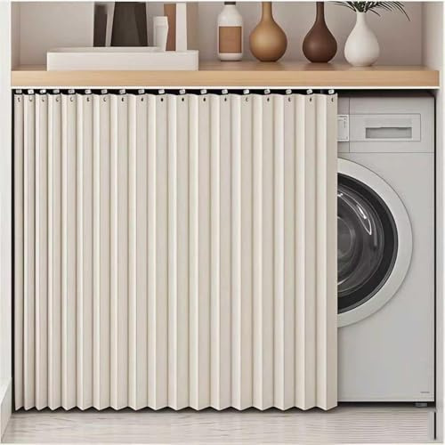 YZBZNG Schrankvorhang,Schrank Vorhang Mit Schiene Staubdichter Vorhang Für Regaleselbstklebend Vorhang Für Regal Schrankvorhänge Küche Blackout Curtains,Beige-H120cm/W160cm