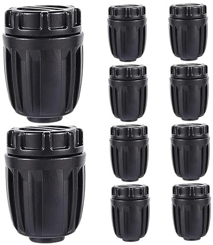 10 pezzi raccordi per irrigazione a goccia tappi terminali connettori per linea gocciolante anti-perdite tappo per tubo da giardino con chiusura spinata parti del sistema in plastica PE per tubi di ir