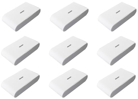 Agmoctz Détecteur de Bris de Vitre Sans 433 MHz, Sensibilité Réglable, Compatible avec les Systèmes D'Alarme, Blanc, 9 Pièces