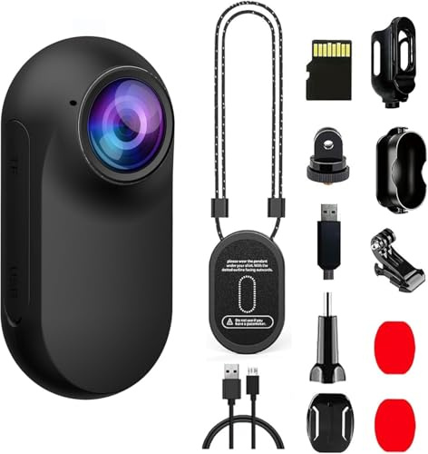 Xilecam Mini Body Camera 1080P with Memory Card Helmet Camera Body Cameras with Audio and Video Recording Multi-Function Accessory Body Cam（Black）