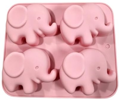 Stampini Da Forno- 120 G Stampo Fai Da Te A 4 Cavità | Formine In Silicone A Forma Di Elefante | Per Torte Muffin Ghiaccio Caramelle Cibo Dolci Sapone Casa Cucina Congelatore