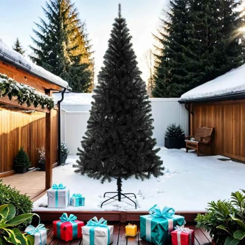 Künstlicher Weihnachtsbaum, Schwarz, 210 cm, mit Ständer