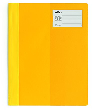 Durable Sichthefter Project File, Schnellhefter für Projektunterlagen, Packung 25 Stück, gelb, 274504