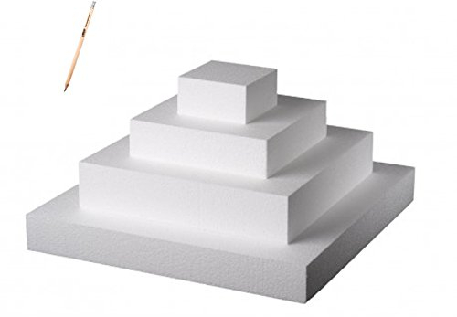 Base per Torta Quadrata in POLISTIROLO H 5 CM Varie Misure Lato (Lato 40 CM)