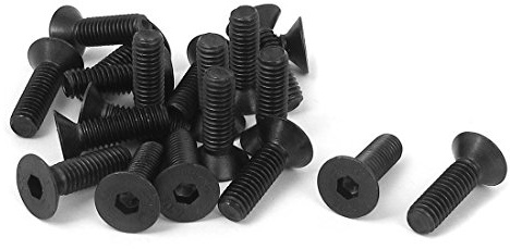 sourcing map 20 Stück Senkkopfschrauben Metrisch M6 x 16mm Schwarz | Flachkopfschrauben Senkkopfschrauben, Mit Innensechskant, Metrisch, Flachkopfschrauben, Senkkopfschrauben