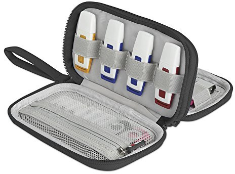 BUBM Doble Capa USB Flash Drives Estuche, Organizador de Viaje para Unidades de Disco/memorias USB/U Disk/Cables y Otros Accesorios electrónicos (L, Negro)