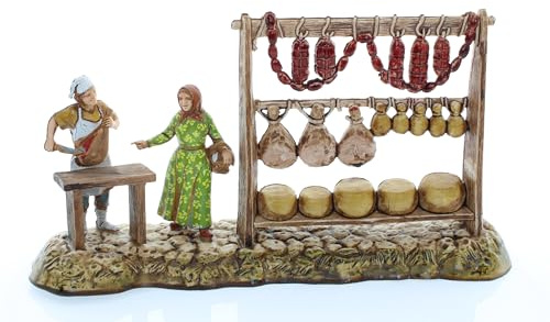 Moranduzzo Macellaio per Presepe da Cm 6 Scala 1:32 - Statuine Presepe Indistruttibili - Stile 700', Pittura Rifinita a Mano, Prodotto Ufficiale, Made in Italy, Scultore M. Landi