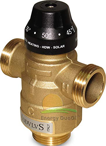 Valvola miscelatrice termostatica asimmetrica Multimix regolabile da 20 a 45°C con funzione antiscottatura 1