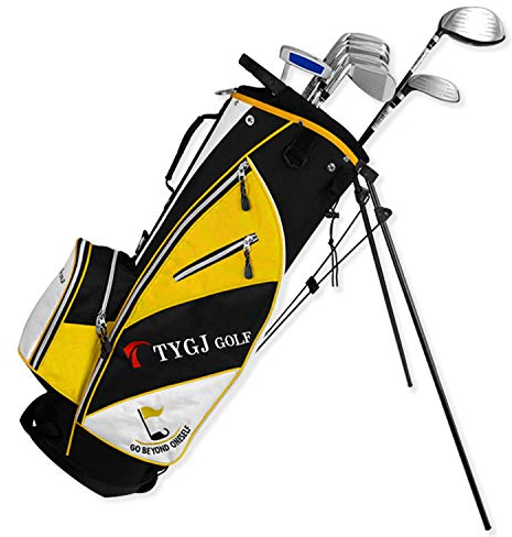 Golf Stand Bag Golftasche für Herren Stehen Bag Standbag/Tragebag/Reisebag mit Automatischen Klappfüssen,Gelb