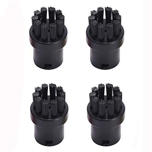Huayuwa Lot de 4 brosses rondes de rechange pour nettoyeur vapeur Karcher SC1 SC2 SC3 SC4 SC5 SC7 Noir