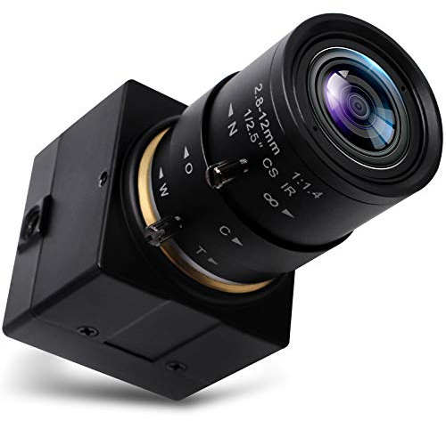 SVPRO 1080P HD Webcam with 2.8-12mm Zoom Lens, 30/60/100fps, Manual Focus, UVC, Black, Minimalist Style