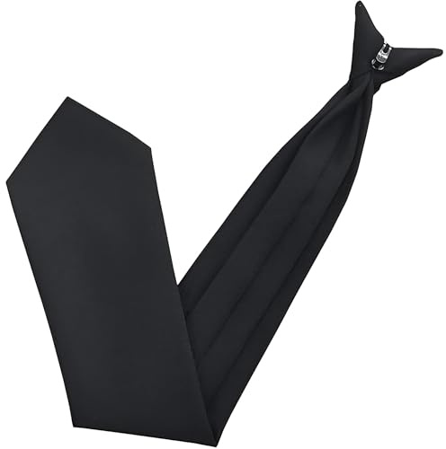 Trimming Shop Neck Tie Soft Polyester For Formal Wear, Weddings, Prom Party, Celebration, Parties, Unisex Classic Design Ultra Modern Style Clip-On Black