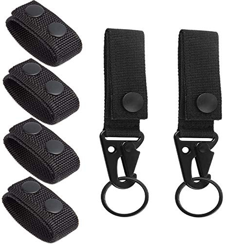 Floatdream 4 Stück Duty Belt Keeper mit 2 Stück Taktischer Hängender Gürtel Karabiner, Gürtel Karabiner aus Nylon Gürtel Keeper, für Camping, Wandern