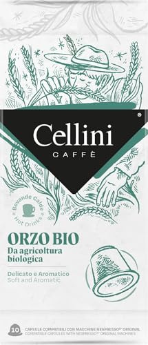 Caffè Cellini Capsules d'orge compatibles Nespresso* - 100pcs | Avec un arôme équilibré et intense et un goût plein