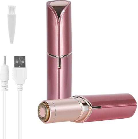 Facial Hair Remover for Women, USB Rechargeable Face Hair Removal Lady Shaver Eyebrow Trimmer Mini Portable Hair Removal Device for Face Hair, Upper Lips, Peach Fuzz, Bikini Body