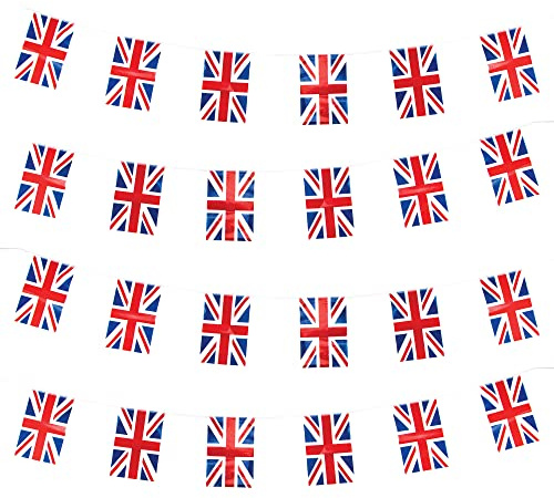 Baker Ross PJ146 Union Jack Flag Bunting for VJ Day 80th Anniversary - 20m/65ft Length with 40 Water Resistant VJ Day British Union Flags Bunting