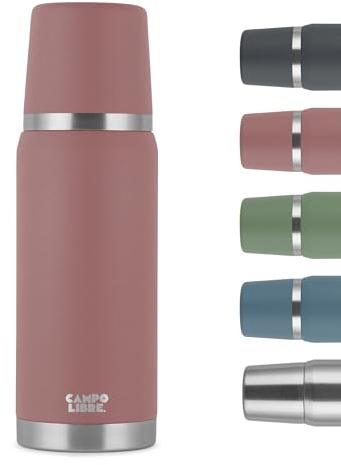 Campo Libre. Jaco® Thermoskanne 1L, 750ml, 500ml I Thermos mit Becher I Unsere Thermosflasche mind. 24h heiß I Isolierkanne mit Doppelwandisolierung ist zu 100% auslaufsicher & recycelter Edelstahl