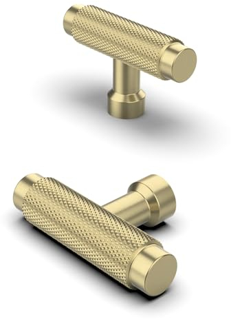 FURNIWARE 10 Stück Möbelknöpfe Schrankknöpfe Schubladenknöpfe Messing Moderne Massive Möbelgriffe Tür Küchenbeschläge Schrankknöpfe Einlochgriff für Schrank, Kleiderschrank