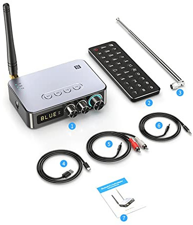 TECKEEN Bluetooth 5.1 NFC Transmisor Receptor Adaptador Bluetooth Audio Adaptador 3.5mm USB HiFi Estéreo Música