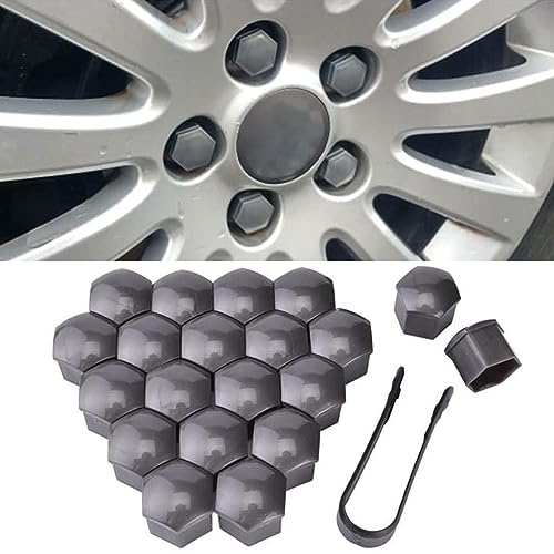 20 Stück Auto Radmutternkappen für Mazda CX5 CX 5 CX-5, Radschrauben Kappen, Sechskant-Reifen Muttern-Abdeckungen, Radmuttern Bolt mit Entfernungswerkzeugsatz(19mm,Grey)
