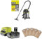 Ryobi - Aspirateur eau et poussière 18V - cuve inox 18 L - Livré avec flexible 1,8 m, 5 sacs, 2 brosses, 6 accessoires pour nettoyage Automobile, 1 batterie 4Ah et 1 chargeur rapide