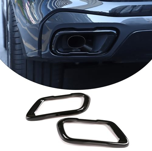 Hudiriy Tailpipe Exhaust Muffler Tail Pipe Cover Trim Decal Exterior Accessories Compatible with Corvette BMW X5 G05 X6 G06 X7 G07 2019-2021,For M Sports Version (Black)