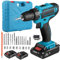 Evoloo 28V Cordless Drill Driver Set, 24Pcs Electric Screwdriver Kit with 2000mAh Battery, 45Nm Max Hammer Drill for Home and Garden DIY Projects