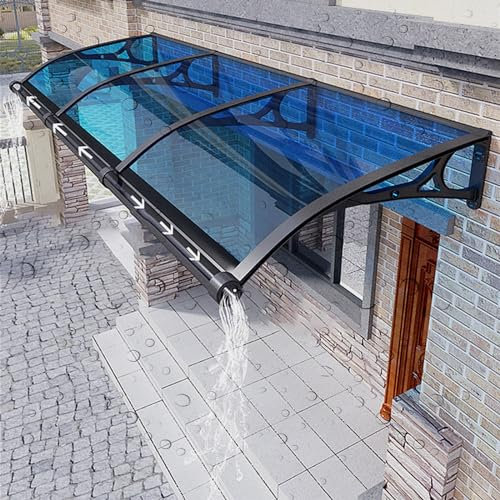 Arqué polycarbonate marquise de porteexterieur, Maisons Support en aluminium auvent de terrasse, auvent porte d'entree avec rainure de drainage, Vent/pluie/neige, protection UV, silencieux. ( Color :
