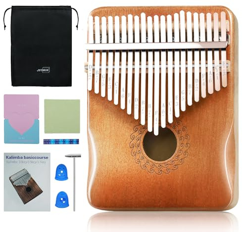JYTMUS Kalimba Daumenklavier mit 21 Tasten, tragbares Fingerklavier mit Stimmhammer, Musikbuch und Tragetasche, Musikinstrumente, Geschenk für Erwachsene, Kinder und Anfänger