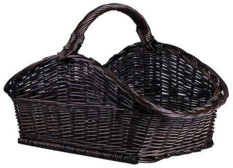 e-wicker24 Paniers et porte-bûches pour cheminées, range buche, panier bois cheminée (Brun)