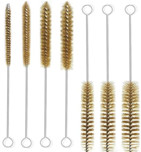 7-Piece Multipurpose Bottle Brush Set for Water Cups, Test Tubes, Baby Bottles, Teapot and Keyboard Cleaning - Includes Pipe and Straw Cleaners