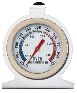 Stand Up Dial Ofenthermometer, Edelstahl, für Umluft-, Gas-, Elektro- oder Pizzaofen, Heißluftfritteuse oder Kochherde, zum Kochen, Backen, Grillen, hängt oder steht im Ofen, einfach ablesbare Skala