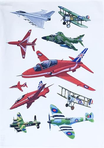 Half a Donkey Classic Planes Large Cotton Tea Towel