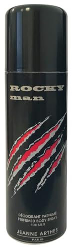 JEANNE ARTHES - Deodorante da uomo Rocky Man - Spray profumato - Profumo Fiore d'arancia Muschio - 200 ml