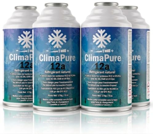 multicool Lot de 4 Climapure 12a - Gaz de Climatisation Écologique pour Remplacer R12 et R134a
