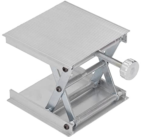 Hubtisch, Lab Jack, Labor-Hebeplattform, 90 X 90 Mm, Höhenverstellbar, Messwerkzeug, Manuelle Hebeplattform, Scherenhebebühne, Wissenschaftliche Scheren-Hebebühne (Silver)