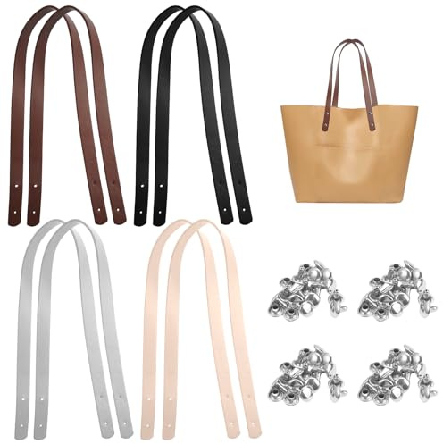Rairsky 8 Stück Lederriemen für Taschen PU, 60cm Taschengriffe Leder Ersatz | Taschenriemen Leder, Henkel für Taschen, Taschengriffe Leder, Griffe für Taschen, Taschenhenkel für Handtasche GeldböRsen