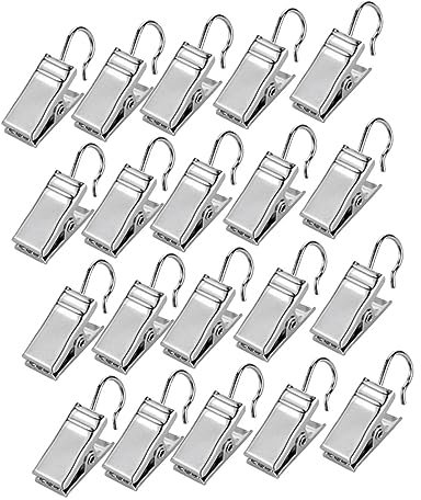 ABOOFAN 1 Satz Gardinenhaken Clip-Haken Kleiderbügel Für Gardinenstangen Clips Für Duschvorhänge Fotoaufhänger Weiße Kleiderbügel Gardinenringe Duschvorhanghaken Bildaufhänger Silver 120st