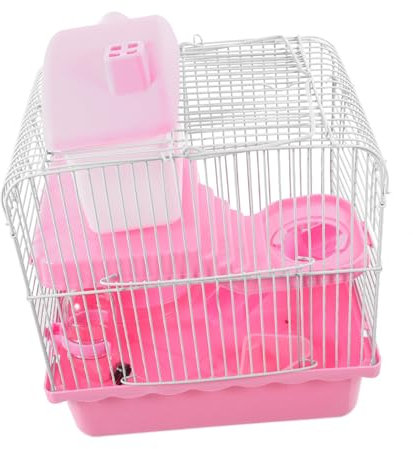 DRESSOOS Doppelstöckiger Rattenkäfig Hamsterschloss Meerschweinchenschloss Mit Abnehmbarer Kunststoffwanne Für Einfache Reinigung Großer Innenraum Für Hamster Mäuse Und Rennmäuse