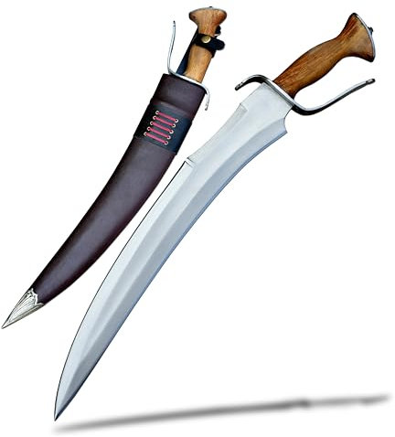 Kortada Machete – 45,7 cm lange Klinge aus Karbonstahl, robuste Dschungel-Machete mit Palisandergriff und lederumwickelter Scheide für Outdoor- und Gebrauchsaufgaben