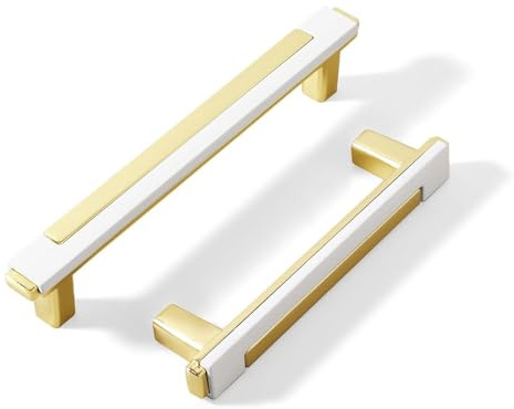 JNRFTY 4 Stück Möbelgriffe Zinklegierung Schrankgriffe Küchengriffe 96mm Lochabstand Griff Verwendet für Türgriff,Golden