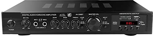 YQVEOT Amplifier, Home Amplifier Digital Auto AV HiFi Class Power Amplifiers Stereo Sound FM Radio Player Processor for Car, Home(Nero)