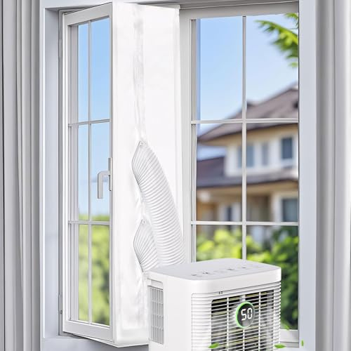Joint de fenêtre pour climatiseurs mobiles, 3/4/5 m, en tissu Oxford, sans trous de perçage, pour climatisation, sèche-linge, sèche-linge à évacuation d'air (5 m)