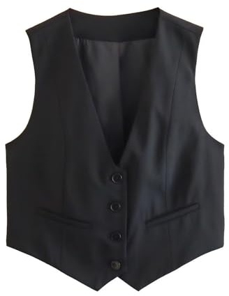 Leinenweste Sommer Anzugweste Vintage Damen-Westen Leicht Große Größen Elegant Anzug Old Money Damenwesten Leinen-Weste Mit Knöpfen Trachtenweste-Blazer Ärmellose Sommerjacke Anzugjacke