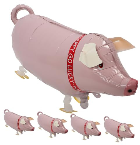 Yardwe 5pcs Inflatable Pig Balloon Toys for Farm Party Decorations Birthday Balloons Boys and Girls Toy