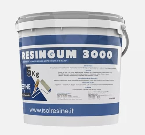 RESINGUM 3000 impermeabilizzante per terrazze fibrato 5KG BIANCO