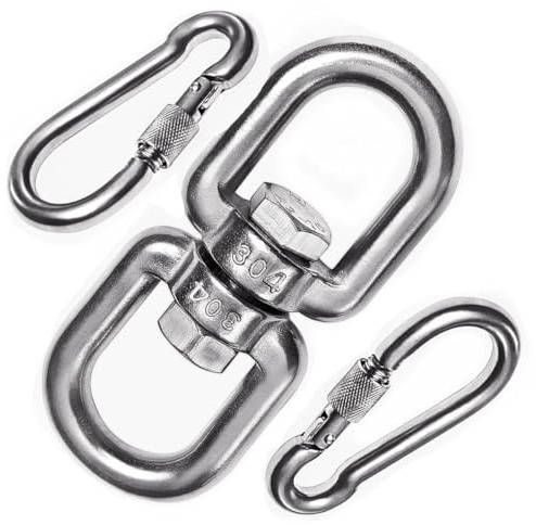 IMAGINE 3 Stück M8 Heavy Duty 304 Edelstahl Drehwirbel,deckenhaken schwerlast, 360 ° Drehvorrichtung Aufhängezubehör für Web-Baumschaukeln, Lufttanz, Spinner-Kleiderbügel, über 1000 lbs