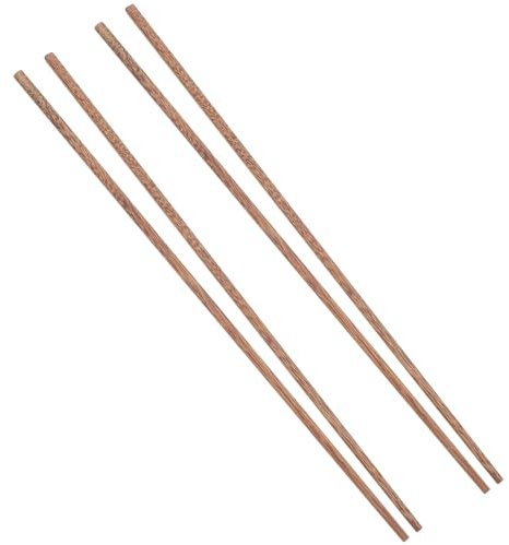 LOLIPPYY 2 paia Bacchette Cinesi Lunghe in Legno di Acacia per Cucina Resistente al Calore Manico Esteso per Friggere e Mescolare Sicuro per Pentola Calda e Cottura Precisa