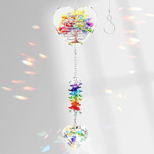 Arikyrist Glass Thank You Gifts for Women Men on Christmas Hanging Ornament | Glass Thank You Suncatcher Gifts Crystal Appreciation Hanging Keepsake for Boss Coworker Employee Teacher Farewell Ornament